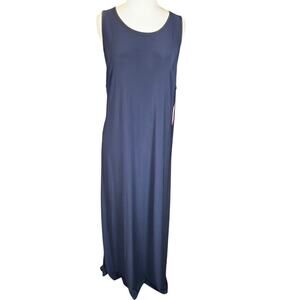 Everyday Vince Camuto Plus Size 3X Navy Blue Maxi Dress Back Slit Sleeveless NWT